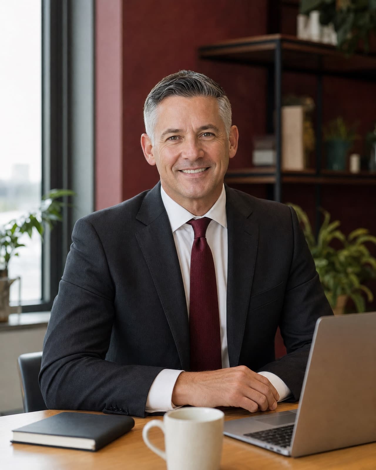A business funding advisor at his desk